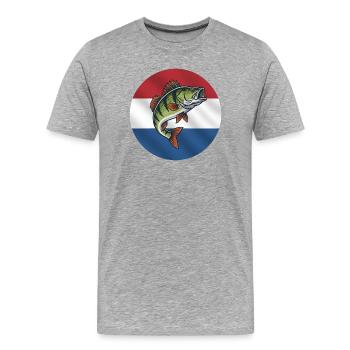 Barsch Angeln Niederlande - Männer Premium Bio T-Shirt - Grau meliert - Vorne - Damien (186cm)