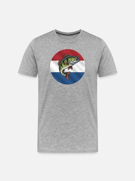 Perch Fishing Netherlands - Men's Premium Organic T-Shirt - heather grey