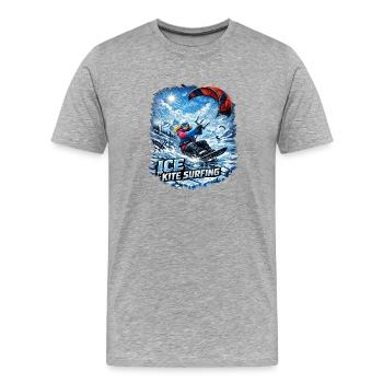 WINTER KITE SURFER GIRL - Men's Premium Organic T-Shirt - heather grey - Front - Damien (186cm)