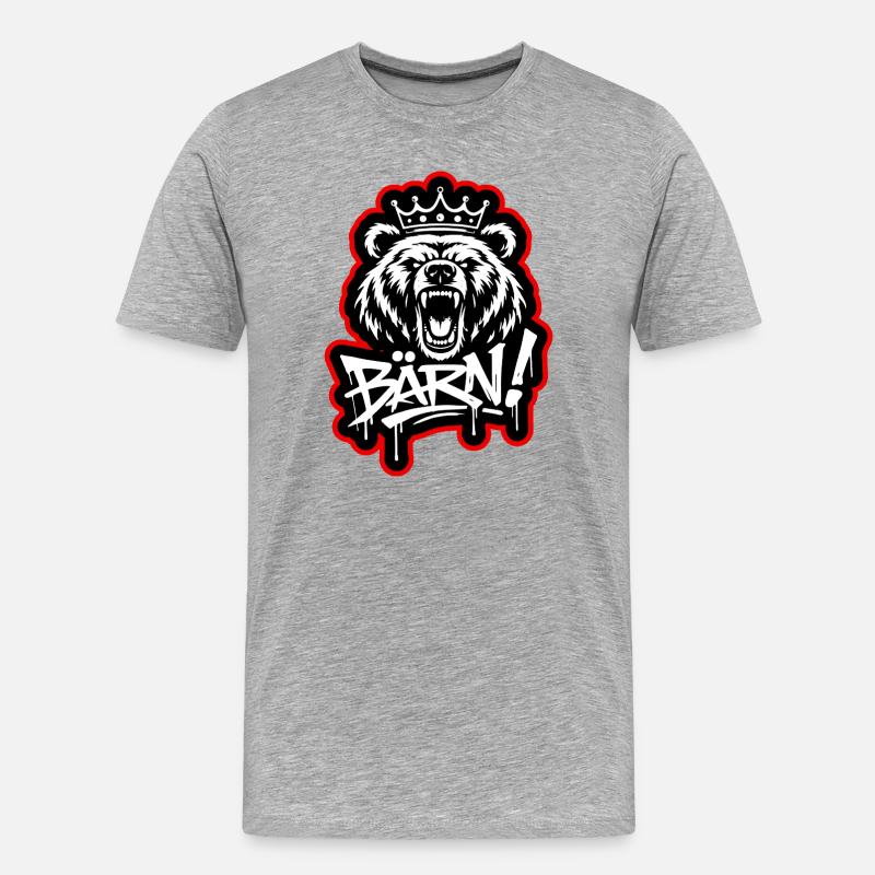 Bärn Graffiti King - Bern - Männer Premium Bio T-Shirt - Grau meliert