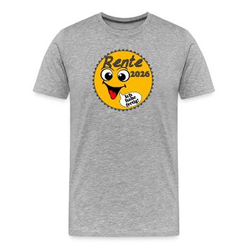 Rente 2026 Sonnenschein Ich habe ... - Männer Premium Bio T-Shirt - Grau meliert - Vorne - Damien (186cm)