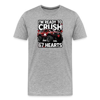 Crush Hearts MonsterTruck - Men's Premium Organic T-Shirt - heather grey - Front - Damien (186cm)