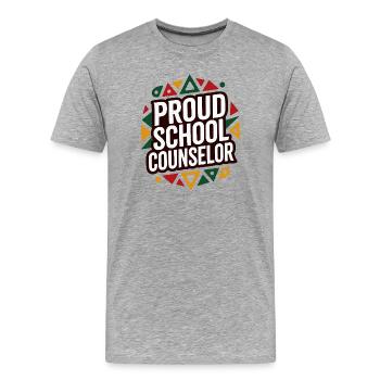 Proud School Counselor Appreciation Design - T-shirt bio Premium Homme - gris chiné - Devant - Damien (186cm)