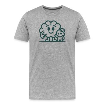 Friendly Cloud Duo Illustration - Men's Premium Organic T-Shirt - heather grey - Front - Damien (186cm)