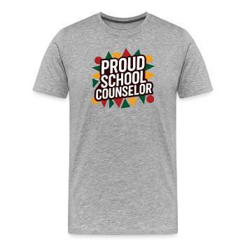Proud School Counselor Appreciation Design - T-shirt bio Premium Homme - gris chiné - Devant - Damien (186cm)
