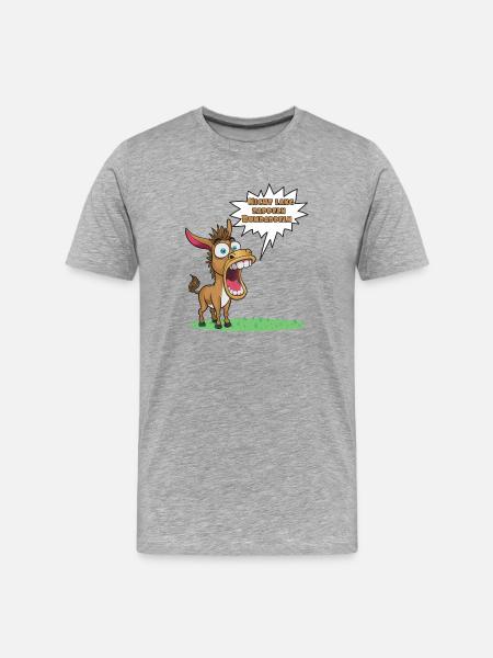 Don't Fidget Long Fidget Donkey Cartoon - Men's Premium Organic T-Shirt - heather grey