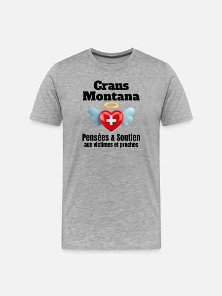 Schweiz, ich bin Schweizerin, Crans-Montana - Männer Premium Bio T-Shirt - Grau meliert