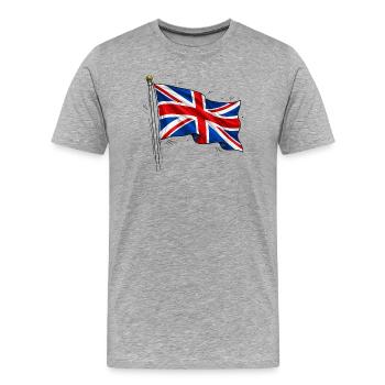 Großbritannien England Fahne - Männer Premium Bio T-Shirt - Grau meliert - Vorne - Damien (186cm)