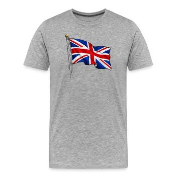 Großbritannien England Fahne - Männer Premium Bio T-Shirt - Grau meliert - Vorne - Damien (186cm)
