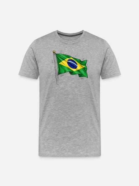 Brazil Flag - Men's Premium Organic T-Shirt - heather grey