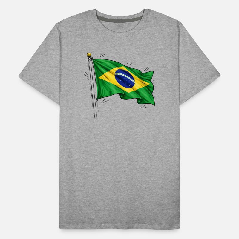 Drapeau du Brésil T-shirt bio Premium Homme