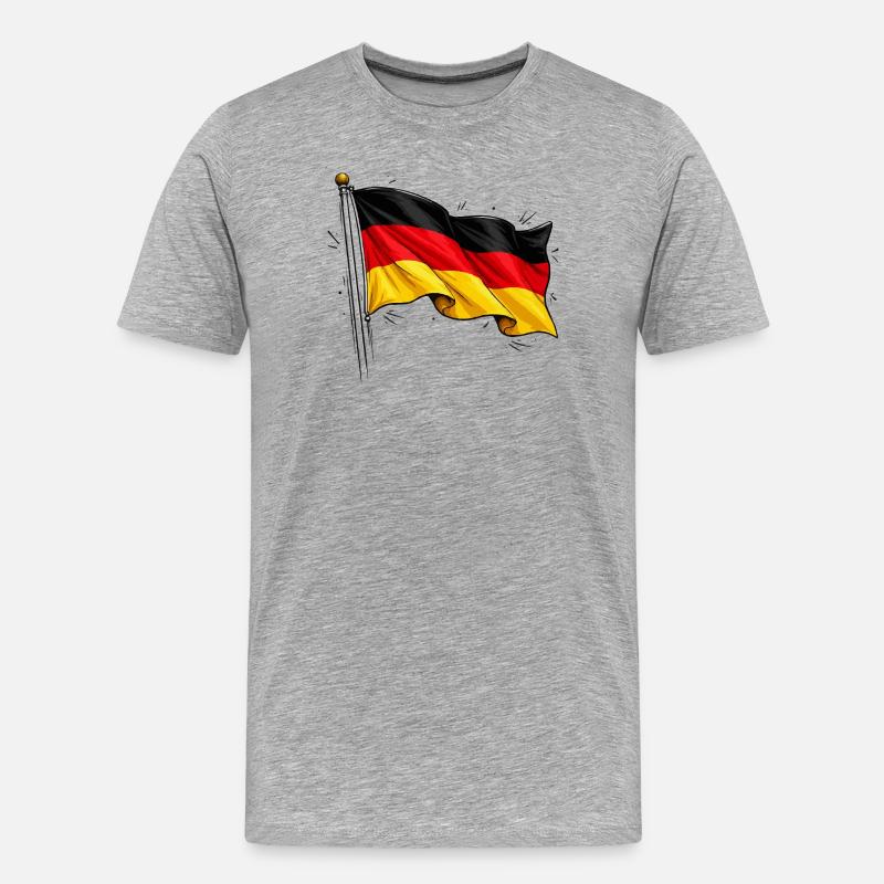 Deutsche Flagge  - Männer Premium Bio T-Shirt - Grau meliert