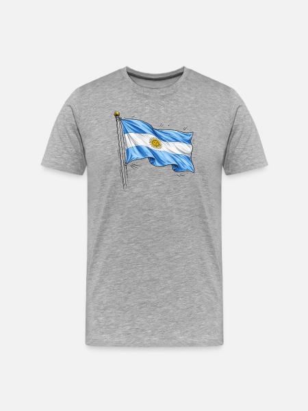 Drapeau de l’Argentine - T-shirt bio Premium Homme - gris chiné