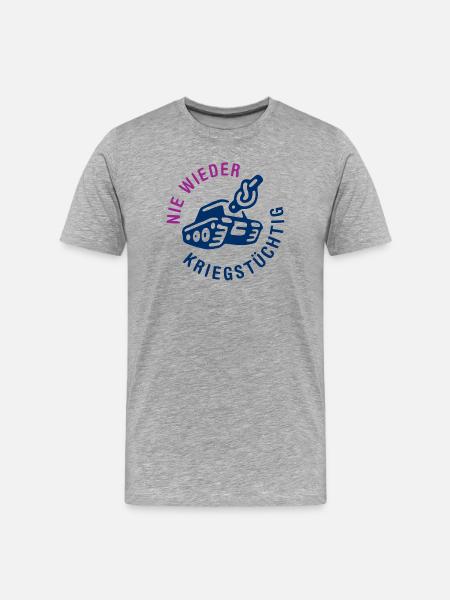 Never again fit for war! - Men's Premium Organic T-Shirt - heather grey