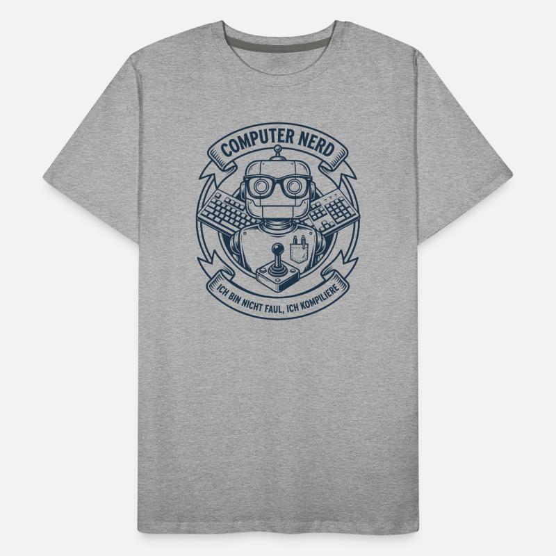 Computer Nerd Robot Logo Men's Premium Organic T-Shirt