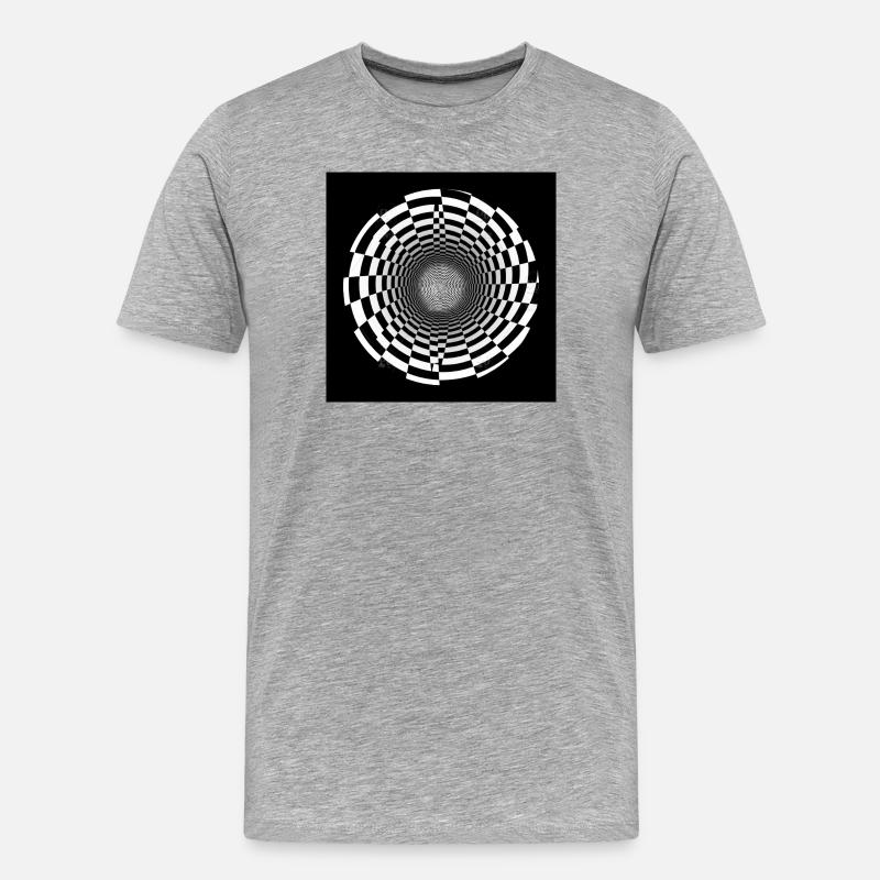 Black and white optical vortex - Men's Premium Organic T-Shirt - heather grey