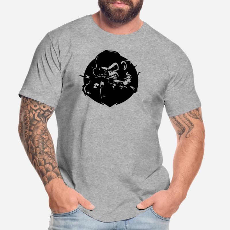 Affe mit Gewehr Männer Premium Bio T-Shirt