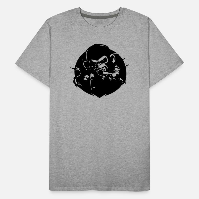 Affe mit Gewehr Männer Premium Bio T-Shirt