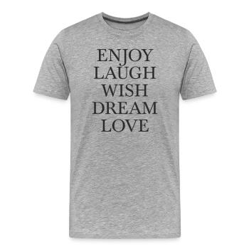 Positive Lebensweisheiten Typo Poster - Männer Premium Bio T-Shirt - Grau meliert - Vorne - Damien (186cm)