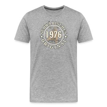 50th Birthday 2026 Swabian Original Gift - Men's Premium Organic T-Shirt - heather grey - Front - Damien (186cm)