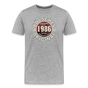 40th birthday 2026 Cologne original born 1986 - Men's Premium Organic T-Shirt - heather grey - Front - Damien (186cm)