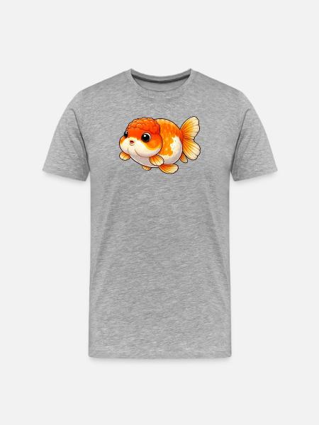 Ranchu Lover Orange / White Edition - Men's Premium Organic T-Shirt - heather grey