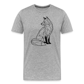 Elegant fox - Men's Premium Organic T-Shirt - heather grey - Front - Damien (186cm)
