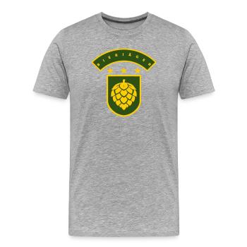 Bierjäger - Männer Premium Bio T-Shirt - Grau meliert - Vorne - Damien (186cm)