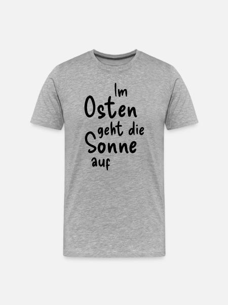 Sonne im Osten - Männer Premium Bio T-Shirt - Grau meliert