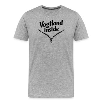Vogtland Inside - Männer Premium Bio T-Shirt - Grau meliert - Vorne - Damien (186cm)
