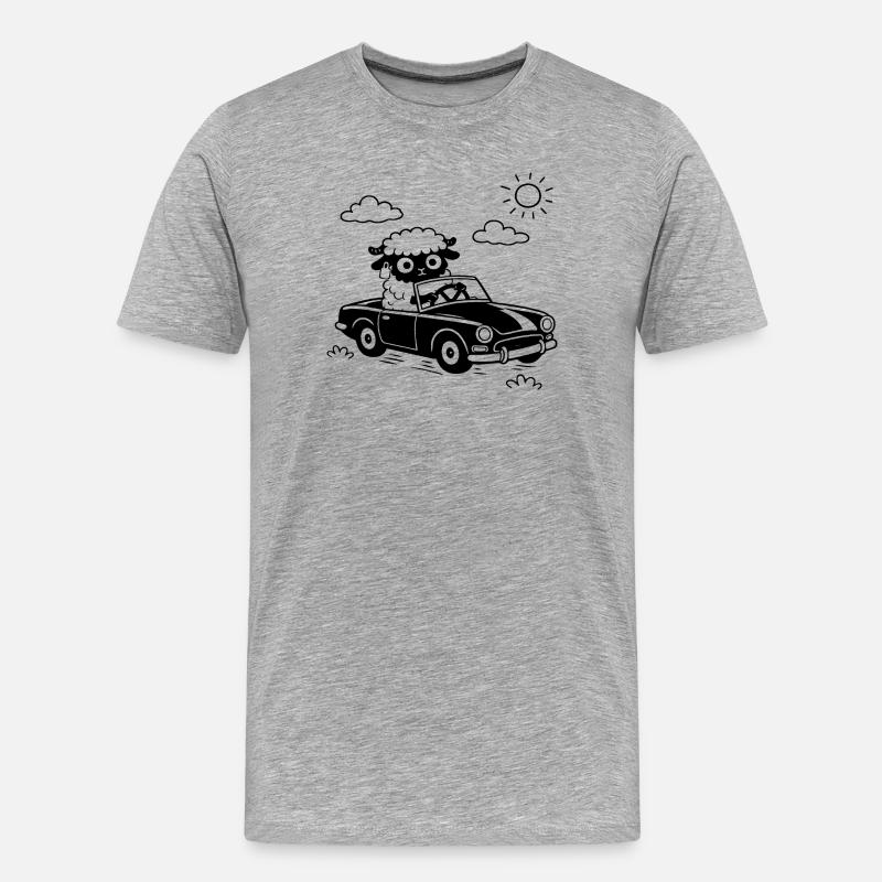 Sheep Cabrio - Männer Premium Bio T-Shirt - Grau meliert