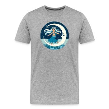 Mondtänzerin auf Halbmond - Männer Premium Bio T-Shirt - Grau meliert - Vorne - Damien (186cm)