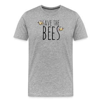 Save the Bees Bienenschutz - Männer Premium Bio T-Shirt - Grau meliert - Vorne - Damien (186cm)