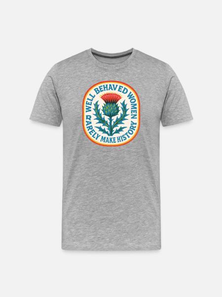 Thistle Patch: Rebel Women History - Men's Premium Organic T-Shirt - heather grey