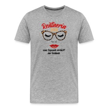 Retraité 2026 | La légende quitte le site - T-shirt bio Premium Homme - gris chiné - Devant - Damien (186cm)