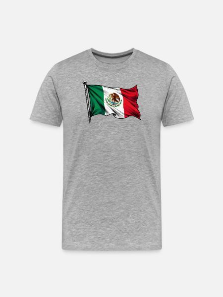Mexico Flag - Men's Premium Organic T-Shirt - heather grey