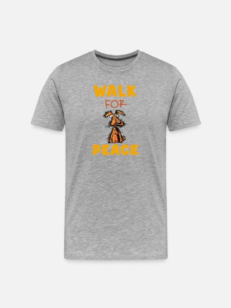 March for Peace dog - Men's Premium Organic T-Shirt - heather grey