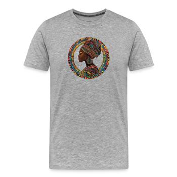 Afrikanische Farb-Silhouette im Kreis - Männer Premium Bio T-Shirt - Grau meliert - Vorne - Damien (186cm)