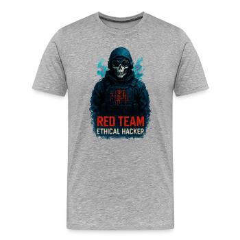 RED TEAM Ethischer Hacker - Männer Premium Bio T-Shirt - Grau meliert - Vorne - Damien (186cm)