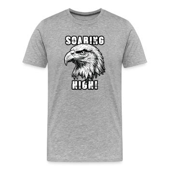 Golden Eagle Soaring High Liberty - Men's Premium Organic T-Shirt - heather grey - Front - Damien (186cm)
