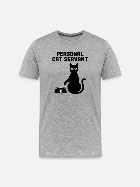 Personal Cat Servant - Men's Premium Organic T-Shirt - heather grey