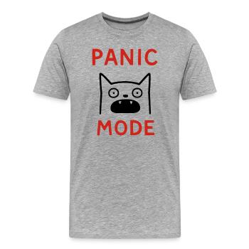 Mode panique féline - T-shirt bio Premium Homme - gris chiné - Devant - Damien (186cm)