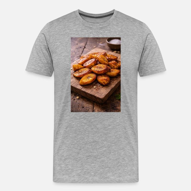 Fried Plantains (Dodo) - Männer Premium Bio T-Shirt - Grau meliert