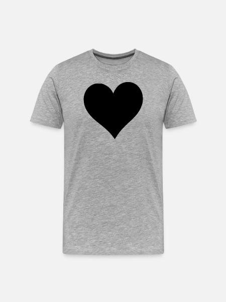 Black Heart Valentine's Day Gift - Men's Premium Organic T-Shirt - heather grey