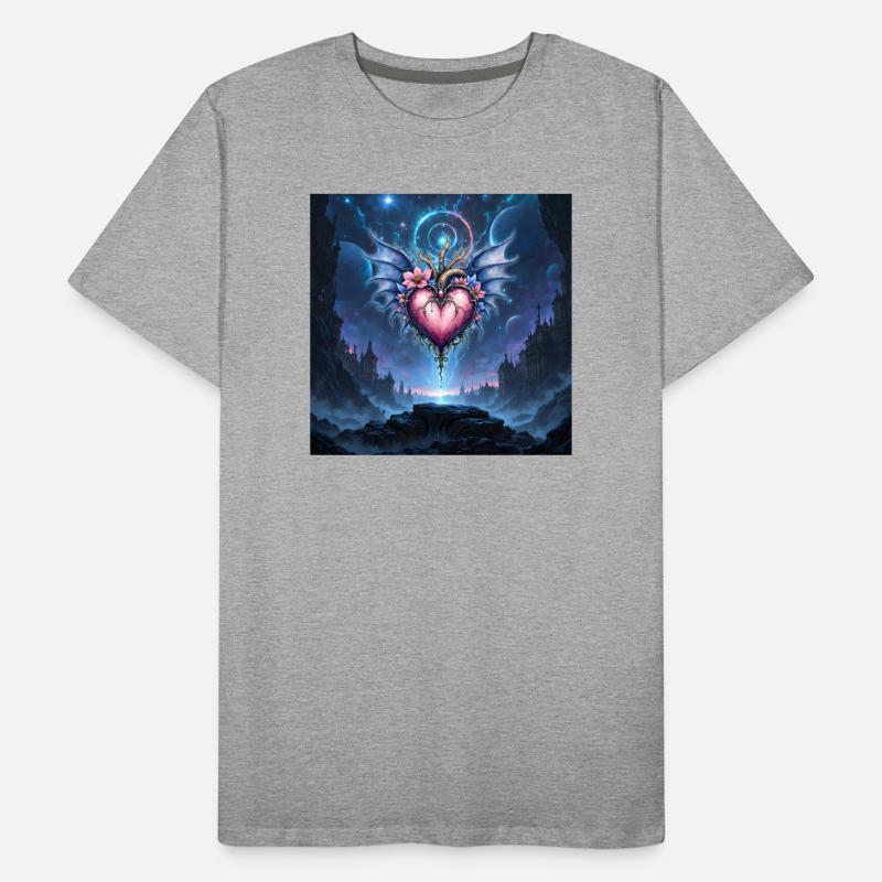 Cœur Ailé dans le Cosmos T-shirt bio Premium Homme
