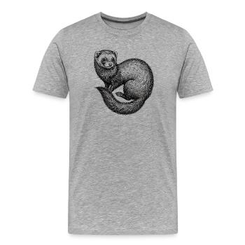 Frettchen - Männer Premium Bio T-Shirt - Grau meliert - Vorne - Damien (186cm)