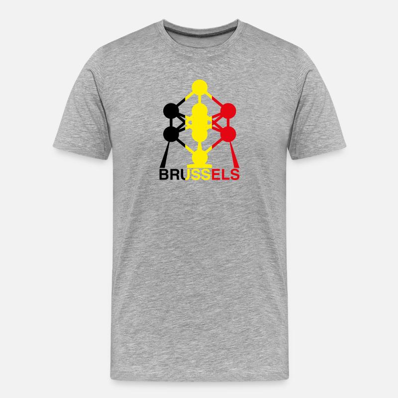 Atomium Brussels – Ikone der belgischen Flagge - Männer Premium Bio T-Shirt - Grau meliert