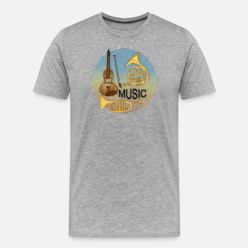 Musikinstrumente - Männer Premium Bio T-Shirt - Grau meliert