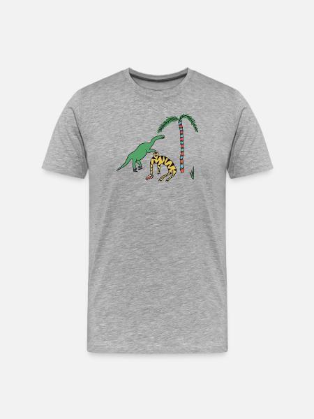 Tiger & Dino - Men's Premium Organic T-Shirt - heather grey