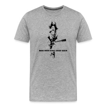 Make Rock'n'Roll Great Again - T-shirt bio Premium Homme - gris chiné - Devant - Damien (186cm)